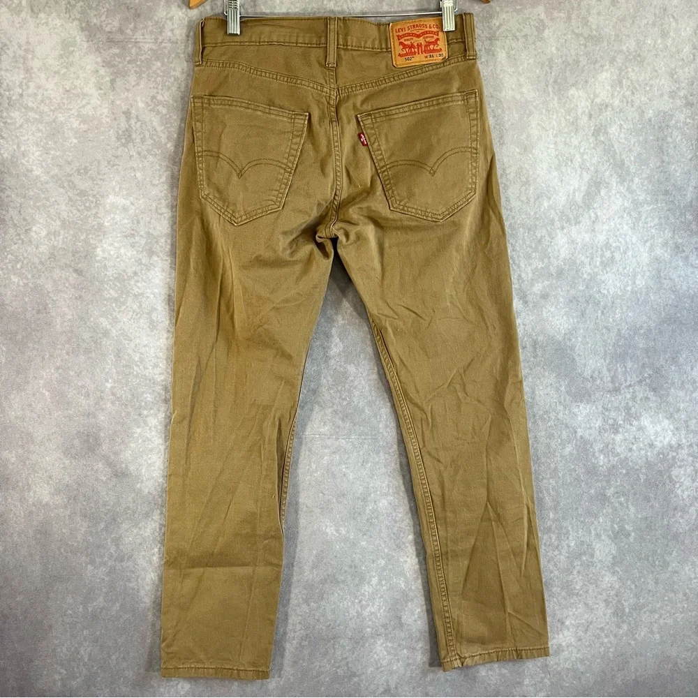 Levi's 502 Jeans Men‎ 31x30 Tab Beige Tapered Pants Stretch Cotton Casual Modern